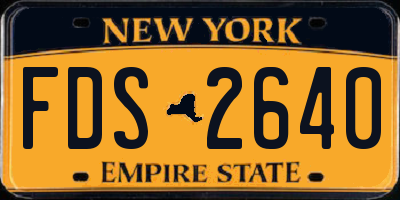 NY license plate FDS2640
