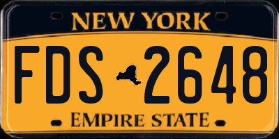 NY license plate FDS2648