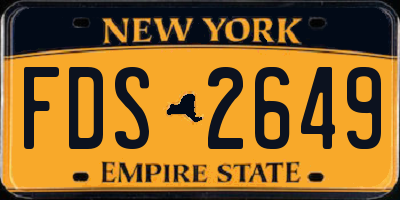 NY license plate FDS2649