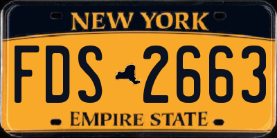 NY license plate FDS2663