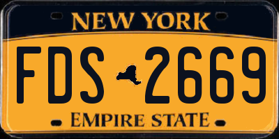NY license plate FDS2669