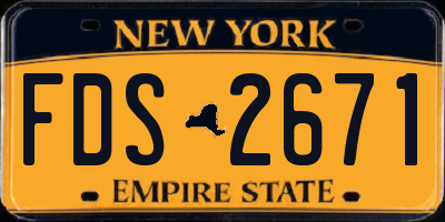 NY license plate FDS2671