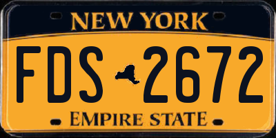NY license plate FDS2672