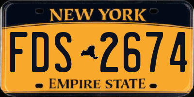 NY license plate FDS2674