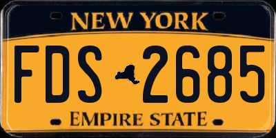 NY license plate FDS2685