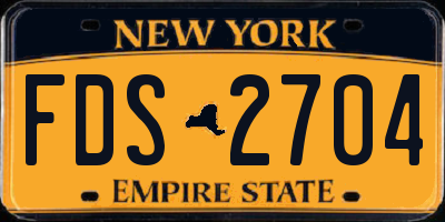 NY license plate FDS2704