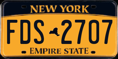 NY license plate FDS2707