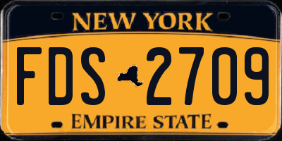 NY license plate FDS2709