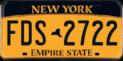 NY license plate FDS2722