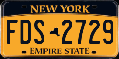 NY license plate FDS2729