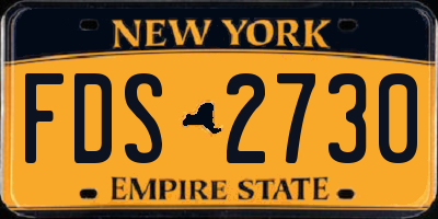 NY license plate FDS2730