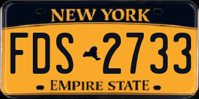 NY license plate FDS2733