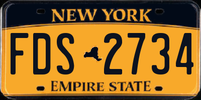 NY license plate FDS2734