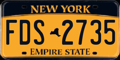 NY license plate FDS2735