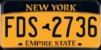 NY license plate FDS2736