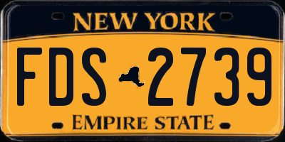 NY license plate FDS2739