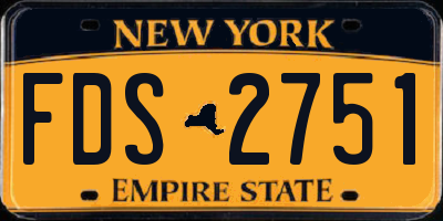 NY license plate FDS2751