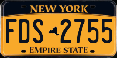 NY license plate FDS2755