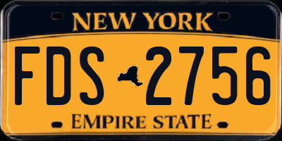 NY license plate FDS2756