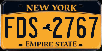 NY license plate FDS2767