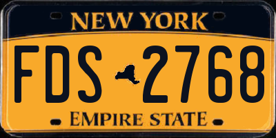 NY license plate FDS2768