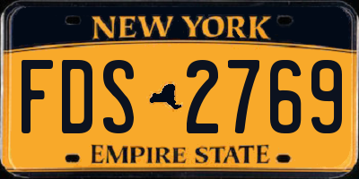 NY license plate FDS2769