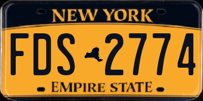 NY license plate FDS2774