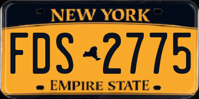 NY license plate FDS2775