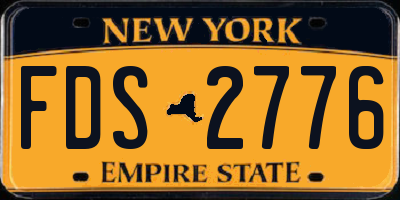 NY license plate FDS2776