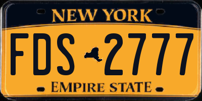NY license plate FDS2777