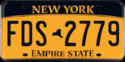 NY license plate FDS2779