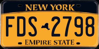 NY license plate FDS2798