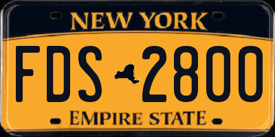NY license plate FDS2800