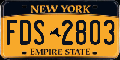NY license plate FDS2803