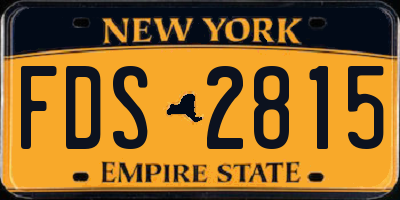 NY license plate FDS2815
