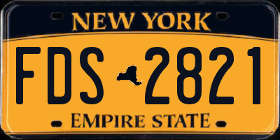 NY license plate FDS2821