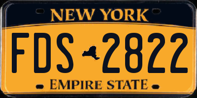 NY license plate FDS2822