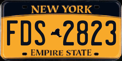 NY license plate FDS2823
