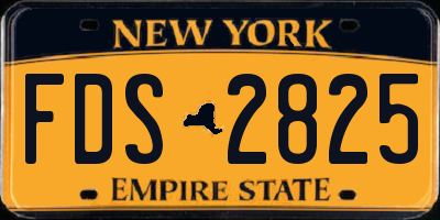 NY license plate FDS2825
