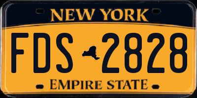NY license plate FDS2828