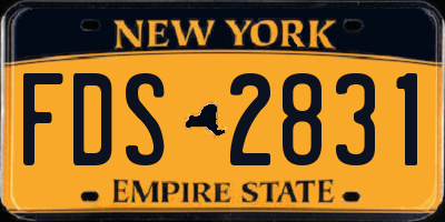 NY license plate FDS2831