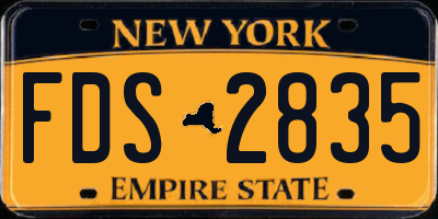 NY license plate FDS2835