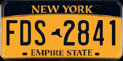 NY license plate FDS2841