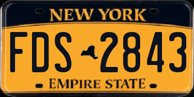 NY license plate FDS2843