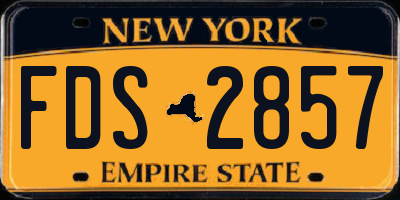 NY license plate FDS2857