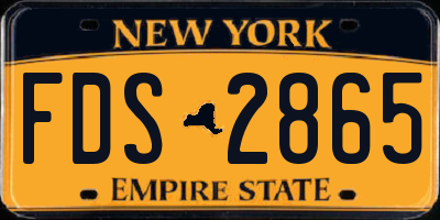 NY license plate FDS2865