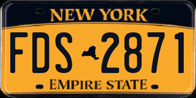 NY license plate FDS2871