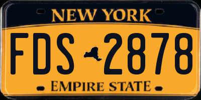 NY license plate FDS2878
