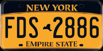 NY license plate FDS2886