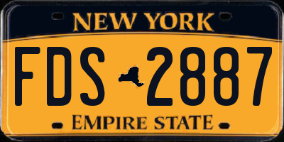 NY license plate FDS2887